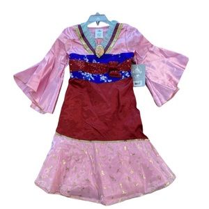NWT Licensed Disney Princess Mulan Elegant Dress Costume for Girls Size 4